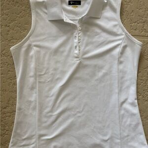 Classic White Sleeveless Polo by [Brand]